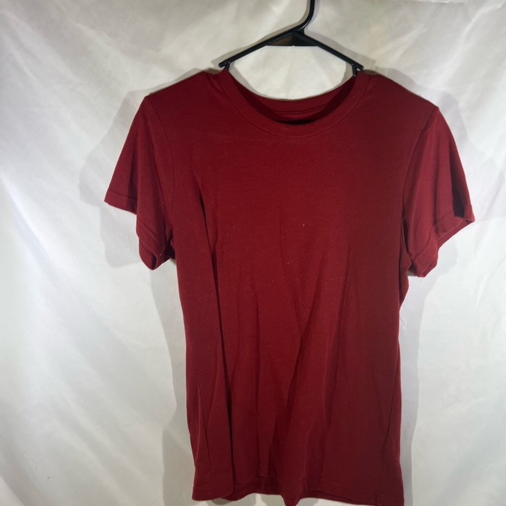 Nine West Rich Burgundy Short Sleeve Tee